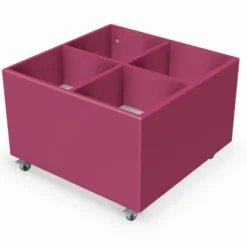 Bac à BD sur roulettes Magisteo - enfant - 4 cases - l. 64 x h. 43 x pr. 64 cm
