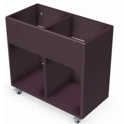 Bac à BD sur roulettes Magisteo - enfant - 2 cases - l. 64 x h. 61 x pr. 32 cm - avec réserve
