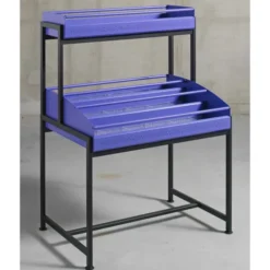 Bac à CD et DVD sur pieds Korytem - adulte - l. 90 cm - 3 niveaux + 1 rehausse avec bac