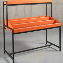 Bac à CD et DVD sur pieds Korytem - adulte - l. 120 cm - 3 niveaux + 1 rehausse avec bac
