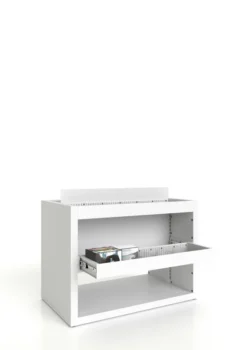 Bac à CD et DVD sur pieds Nova - adulte - l. 110 cm - 2 niveaux - métal