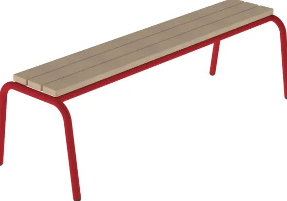 Banc Bandana - l. 120 cm - hêtre massif - piétement époxy - taille 3