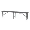 Banc pliant valise Zang - résine de synthèse - l. 184 cm - gris foncé - adapté à 1 table pliante valise