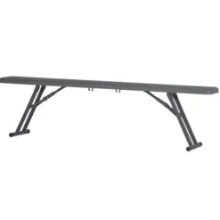 Banc pliant Zang - résine de synthèse - l. 175 cm - gris foncé