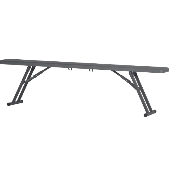 Banc pliant Zang - résine de synthèse - l. 175 cm - gris foncé