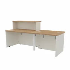 Banque d'accueil droite Epure - l. 220 x pr. 91,5 cm - comptoir bas PMR à droite côté utilisateur