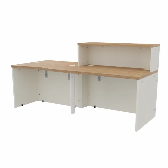 Banque d'accueil droite Epure - l. 220 x pr. 91,5 cm - comptoir bas PMR à gauche côté utilisateur