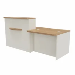 Banque d'accueil droite Epure - l. 220 x pr. 91,5 cm - comptoir bas PMR à gauche côté utilisateur