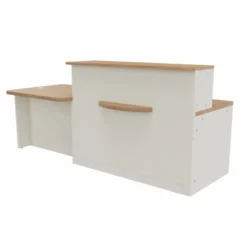 Banque d'accueil droite Epure - l. 240 x pr. 91,5 cm - comptoir bas PMR à droite côté utilisateur