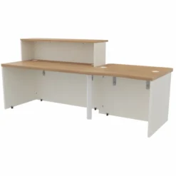 Banque d'accueil droite Epure - l. 240 x pr. 91,5 cm - comptoir bas PMR à droite côté utilisateur