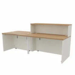 Banque d'accueil droite Epure - l. 240 x pr. 91,5 cm - comptoir bas PMR à gauche côté utilisateur