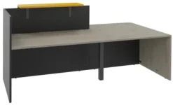 Banque d'accueil droite Ola - l. 242,5 x pr. 115 cm - avec comptoir bas PMR