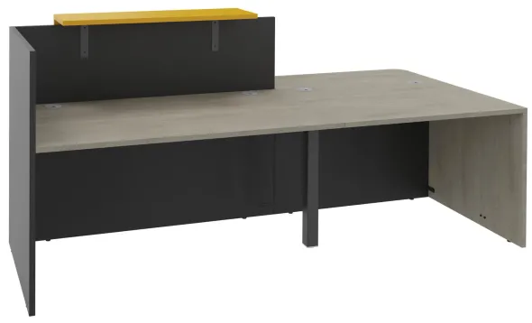 Banque d'accueil droite Ola - l. 242,5 x pr. 115 cm - avec comptoir bas PMR