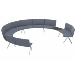 Banquette angle intérieur 10 places avec dossier A Bench - 2 tablettes