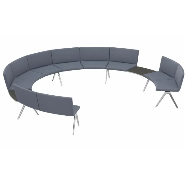 Banquette angle intérieur 10 places avec dossier A Bench - 2 tablettes