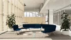 Banquette angle intérieur 10 places avec dossier A Bench - 2 tablettes