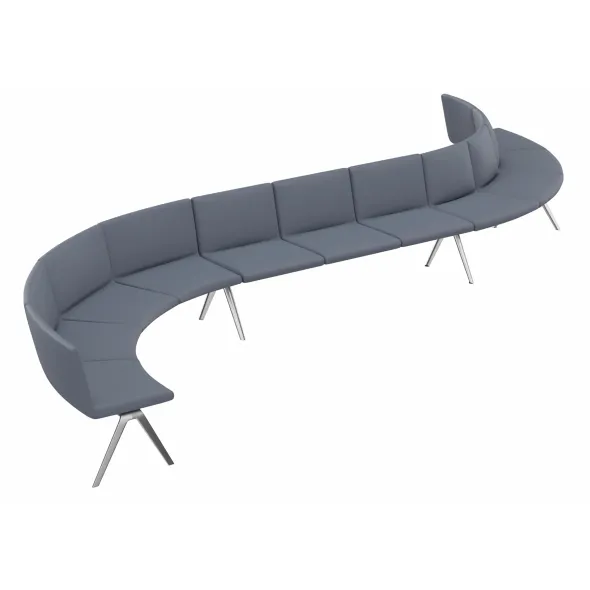 Banquette 2 angles 11 places avec dossier A Bench -
