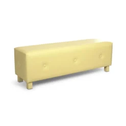Banquette de circulation - 3 places - tissu enduit - pieds hêtre massif - l. 150 x h. 47 x pr. 40 cm