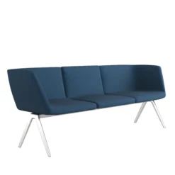 Banquette droite 3 places avec dossiers et accotoirs A Bench - 225 x 65 cm - tissu