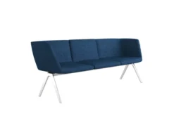 Banquette droite 3 places avec dossiers et accotoirs A Bench - 225 x 65 cm - tissu