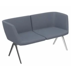 Banquette droite 2 places avec dossiers et accotoirs A Bench - 160 x 65 cm - tissu