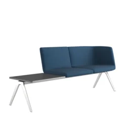 Banquette droite 2 places avec dossiers et accotoirs A Bench - tablette - 225 x 65 cm - tissu