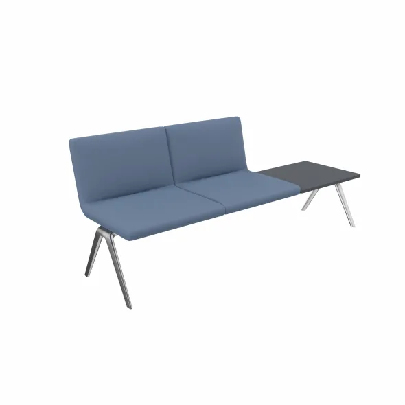 Banquette droite 2 places avec dossier A Bench - tablette - 195 x 65 cm - tissu