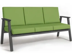 Banquette 3 places avec accoudoirs Cadeo - structure hêtre - textile enduit