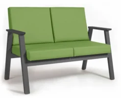 Banquette 2 places avec accoudoirs Cadeo - structure hêtre - textile enduit