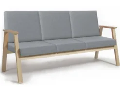 Banquette 3 places avec accoudoirs Cadeo - structure hêtre - tissu