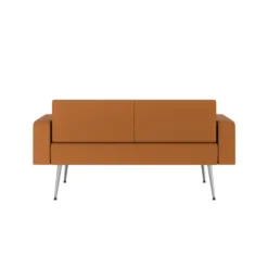 Banquette 2 places avec accoudoirs Modul@ - textile enduit - pieds métal