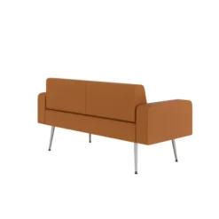 Banquette 2 places avec accoudoirs Modul@ - textile enduit - pieds métal