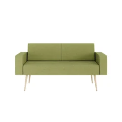 Banquette 2 places avec accoudoirs Modul@ - tissu N - pieds chêne vernis naturel