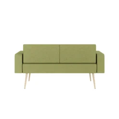 Banquette 2 places avec accoudoirs Modul@ - tissu N - pieds chêne vernis naturel