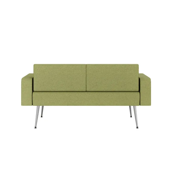 Banquette 2 places avec accoudoirs Modul@ - tissu N - pieds métal