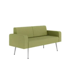 Banquette 2 places avec accoudoirs Modul@ - tissu N - pieds métal