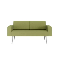 Banquette 2 places avec accoudoirs Modul@ - tissu N - pieds métal