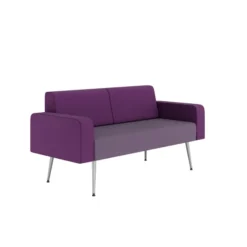 Banquette 2 places avec accoudoirs Modul@ - tissu D - pieds métal