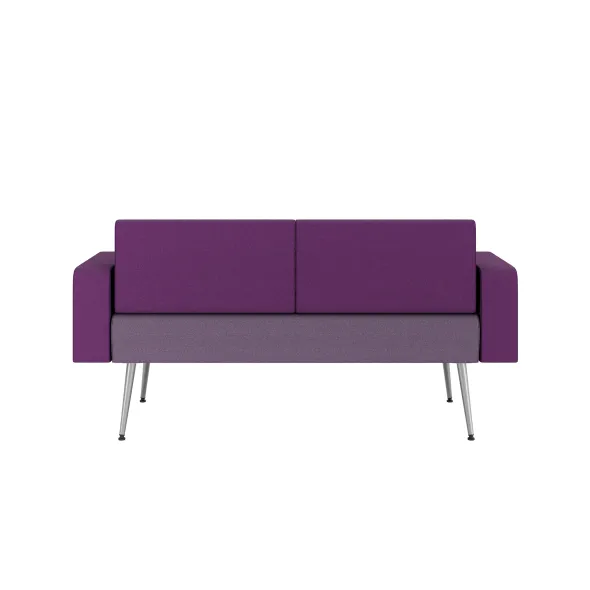 Banquette 2 places avec accoudoirs Modul@ - tissu D - pieds métal