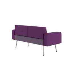 Banquette 2 places avec accoudoirs Modul@ - tissu D - pieds métal