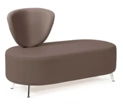 Banquette 2 places Bulle - 1 dossier - pieds chromés - unicolore - textile enduit