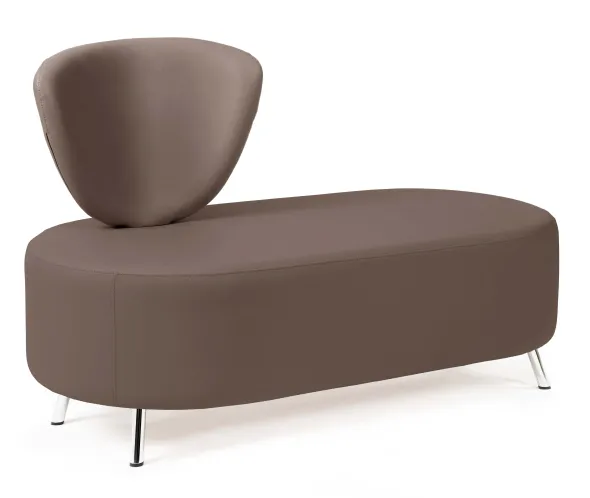Banquette 2 places Bulle - 1 dossier - pieds chromés - unicolore - textile enduit