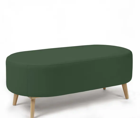 Banquette 2 places Bulle - sans dossier - pieds hêtre - textile enduit