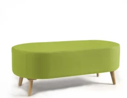 Banquette 2 places Bulle - sans dossier - pieds hêtre - tissu
