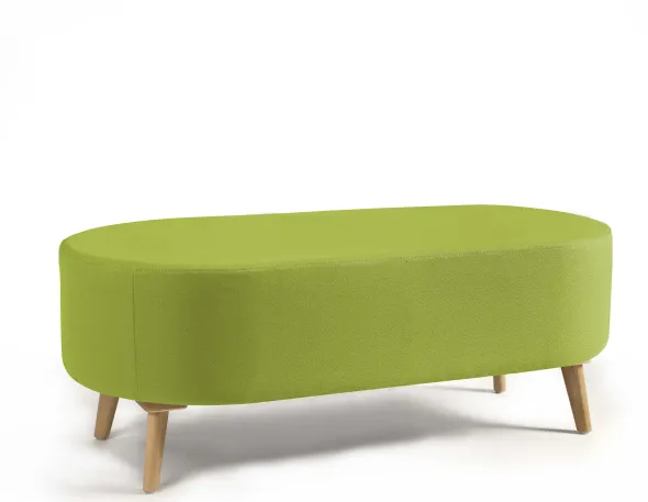 Banquette 2 places Bulle - sans dossier - pieds hêtre - tissu