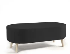 Banquette 2 places Bulle - sans dossier - pieds hêtre - tissu