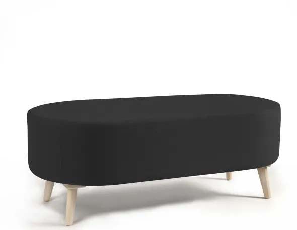 Banquette 2 places Bulle - sans dossier - pieds hêtre - tissu