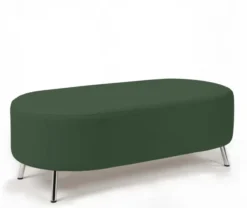 Banquette 2 places Bulle - sans dossier - pieds chromés - textile enduit