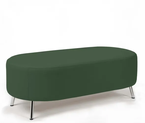 Banquette 2 places Bulle - sans dossier - pieds chromés - textile enduit