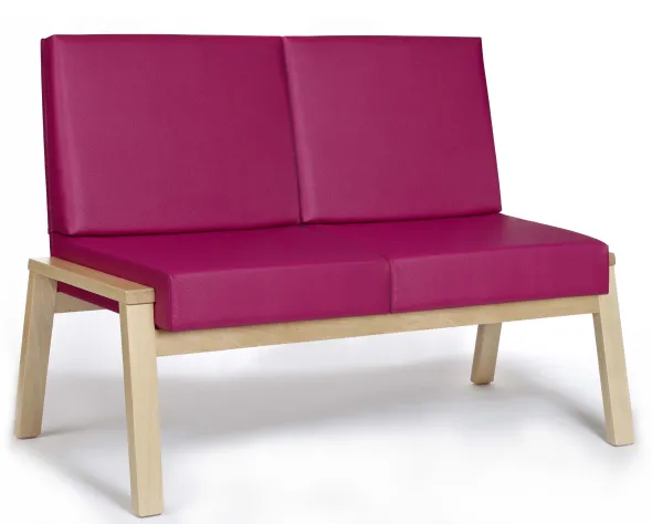 Banquette 2 places Cadeo - structure hêtre - textile enduit